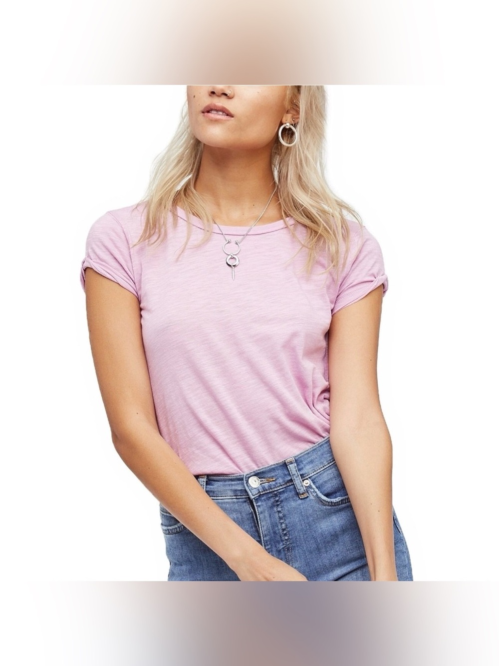 We The Free lavender short sleeve crew neck tee Women’s Small Casual Lounge